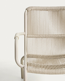 Уличное кресло Salis из алюминия цвета таупе и веревки