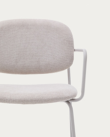 Стул Meli из бежевого шенилла с бежевой металлической структурой