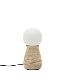 Настольная лампа Okeni из травертина и стекла