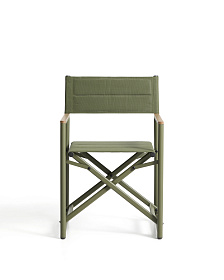 Складной уличный стул Tisno из зеленого алюминия и зеленого текстиля