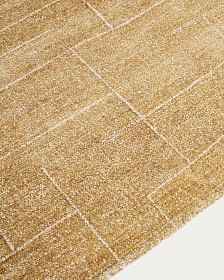Ковер Eloda из шерсти и вискозы горчичного цвета, 200 x 300 см