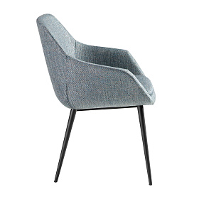 Обеденный стул 4221 из мраморной ткани серо-голубого цвета