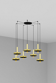 Люстра Whizz 7L золотая / черная