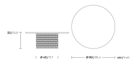 Столик Mesh Ø90 лак KS1702200