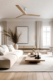 Потолочный вентилятор KLIM M Ш1250mm белый 3 PALAS светлый дуб