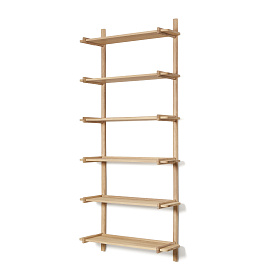 Модульный стеллаж Sitra, 6 полок из массива дуба с натуральной отделкой, 90 см