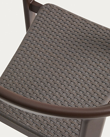 Уличный стул Erice из алюминия и шнура коричневого цвета