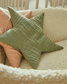 Зеленая подушка Laily в форме звезды, 100% хлопок, 30 x 30 см