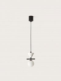 Подвесной светильник Oneta черный металл / белый мрамор