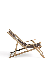 Складное уличное кресло Vilara коричнево-бежевое с каркасом из акации