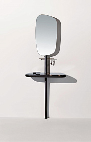 Консоль с зеркалом Momentos мрамор Sahara Noir / черный ясень