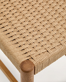 Полубарный стул Analy из массива дуба в натуральной отделке и веревочным сиденьем 65 см