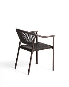 Уличный стул Livadia из коричневого алюминия и веревки