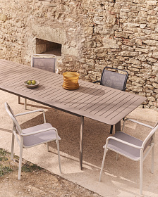 Уличный стул Luri из алюминия цвета экрю и бежевого текстиля