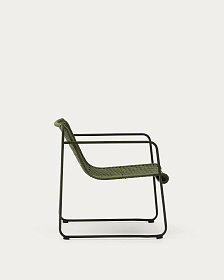 Кресло Maurina из оцинкованной стали зелёного цвета и зелёным шнуром