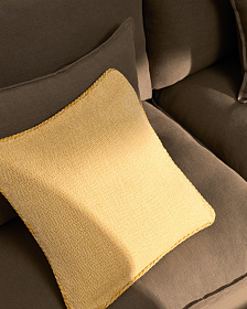 Чехол для подушки Filor из желтого хлопка с плетением, 50 x 50 см