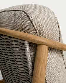 Уличное кресло Elunda из тикового дерева и бежевой веревки