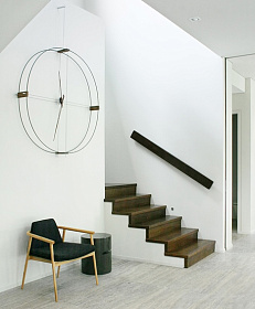 Настенные часы Delmori черный/хром/орех