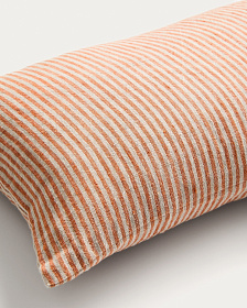 Чехол для подушки Oriade из льна в оранжевую полоску 30 x 50 см