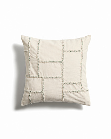 Чехол для подушки Verion зеленый с вышитым геометрическим узором, 45 x 45 см