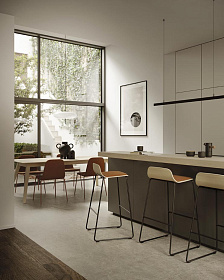 Барный стул Bisell 77 см деревянный на металлических ножках со спинкой