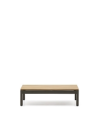 Журнальный столик Sorells из зеленого алюминия и тикового дерева 52,4 x 91 см