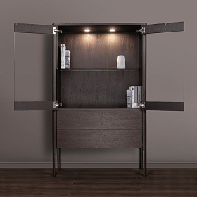 Витрина RONDA темный орех V36W1