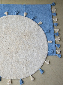 Хлопковый ковер Lillaland COLORFUL WHITE BLUE D140