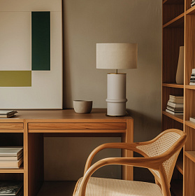 Настольная лампа Bambu черный металл с абажуром 801011/41