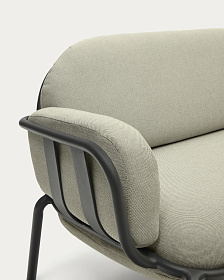 Трехместный уличный диван Joncols бежевый с графитовыми алюминиевыми ножками 225 см