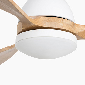 Потолочный вентилятор POROS Ш1320MM белый/сосна 3 PALAS 19W LED 2700K TUYA