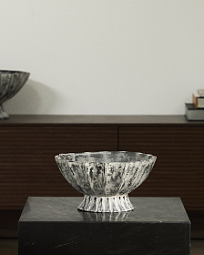 Ваза Valura из папье-маше серая Ø 26 см