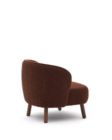 Кресло Ulit из терракотовой ткани букле с ножками из ясеня с отделкой под орех