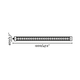 SCUBA LOUVER 1200 черный потолочный светильник 36W 2700K 220-240V