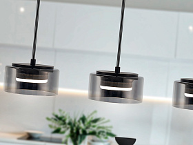 Olaia Подвесной светильник 3L черный/дымчатый