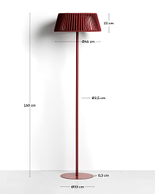 Уличный торшер Aldet на солнечных батареях терракотовый, диаметр 46 см