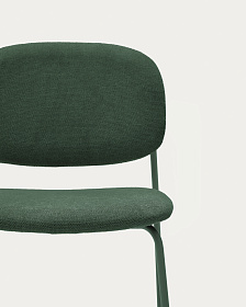 Стул Meli из зеленой синели с металлическими ножками