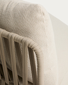 Изогнутый модуль уличного дивана Osani из алюминия экрю и веревки цвета таупе 167 см