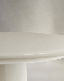 Журнальный столик Albanella из цемента с глянцевой белой отделкой Ø110 см