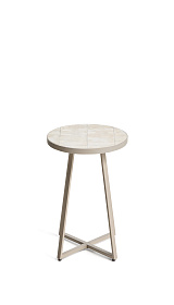 Уличный столик Tella из бежевой стали с бежевой плиткой 45 см