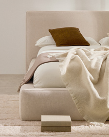 Кровать Blok бежевая со съемными чехлами под матрас 90 х 200 см