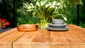 Стол обеденный Alaska TEAK NATURAL-CARBON MATTE 300х100