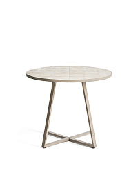 Уличный стол Tella из бежевой стали с бежевой плиткой 90 см