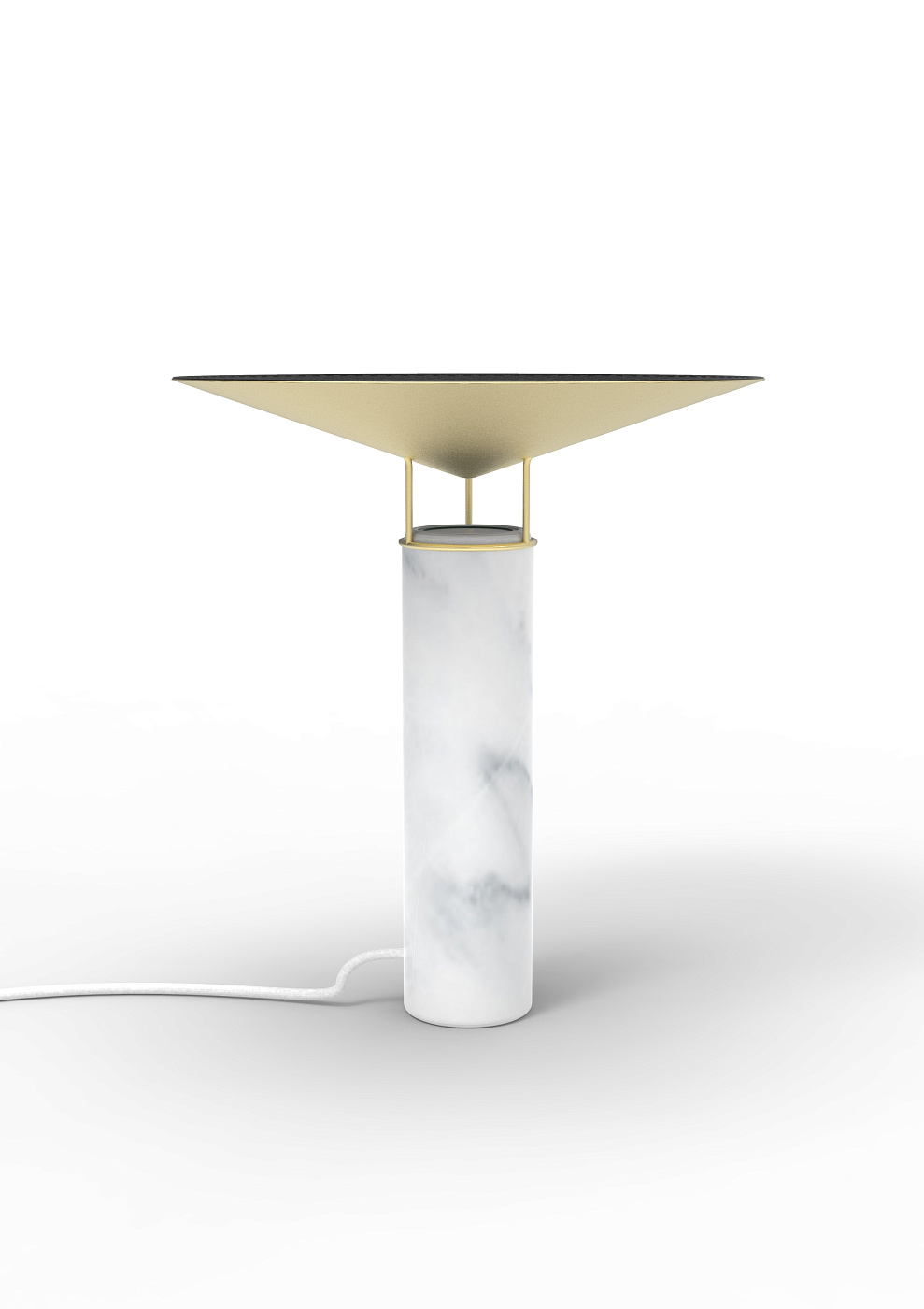 Настольная лампа Rebound мрамор Carrara/черная кожа