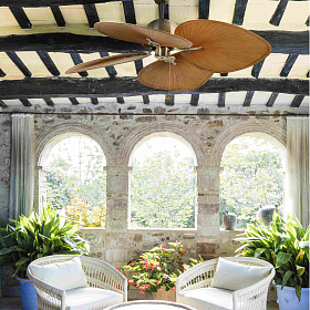 Потолочный вентилятор Cuba состаренное золото