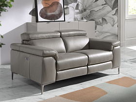 2-х местный диван 6121/5320-2P с обивкой из кожи и механизмом relax