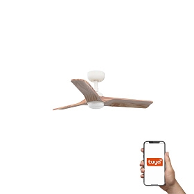 Потолочный вентилятор HEYWOOD S Ш900 белый/древесный 3P LED 10W TUYA