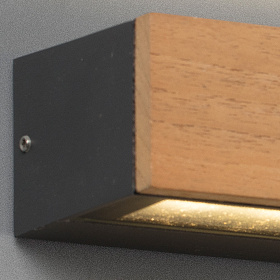 Уличный настенный светильник Doro-13 LED 2x6.5W 3000K дерево