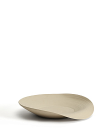 Керамический поднос Ebenor бежевого цвета Ø 40 см