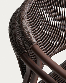 Уличный стул Livadia из коричневого алюминия и веревки